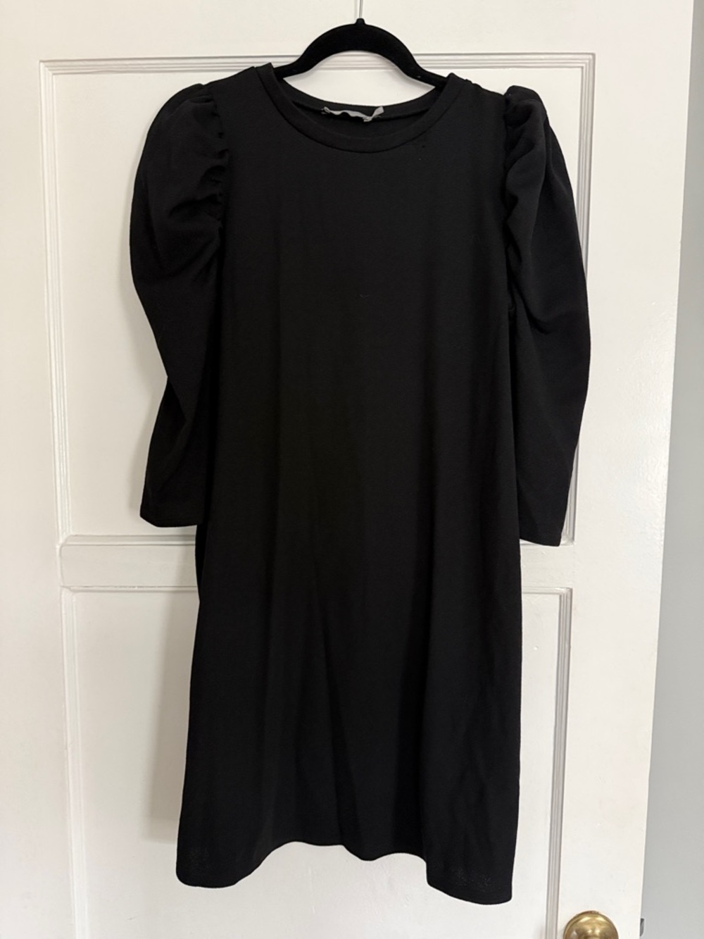 ASOS Maternity Black Knit Dress with Puff Sleeves